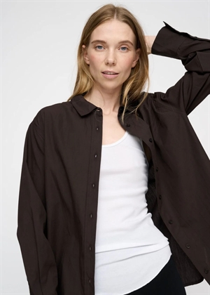 Clean poplin skjorte dark Brown Moshi Moshi 